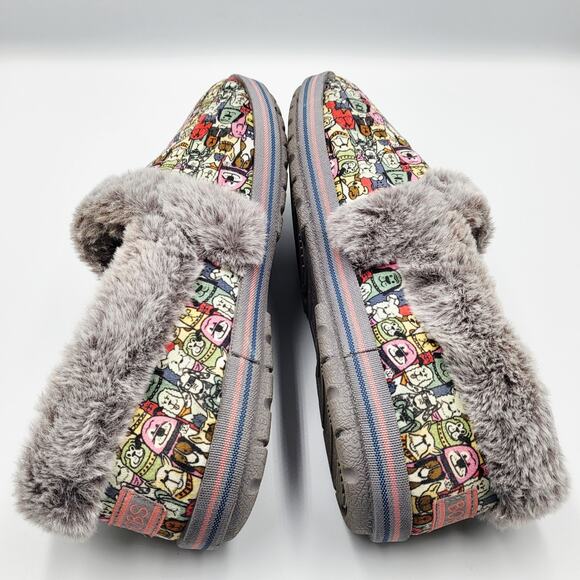 BOBS from Skechers Gray For Dogs Too Cozy Slippers Faux Fur Lining Women's Sz 10 - Picture 4 of 10
